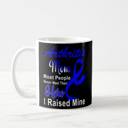 Mug Sensibilisation à l'arthrite Bleu Ruban Mère Souti (Gauche)