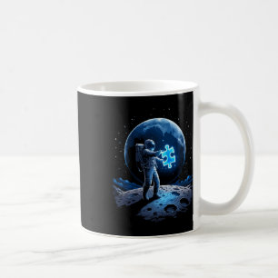 Mug Sensibilisation à l'autisme Bleu Puzzle Lune Astro