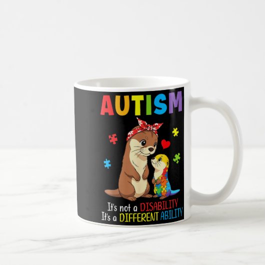 Mug Sensibilisation à l'autisme Mère Loutre Capacité D (Droite)