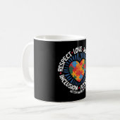 Mug Sensibilisation à l'autisme Respect autistique Amo (Devant gauche)