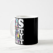 Mug Sensibilisation à l'autisme Son combat est mon com (Devant gauche)