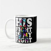 Mug Sensibilisation à l'autisme Son combat est mon com (Gauche)