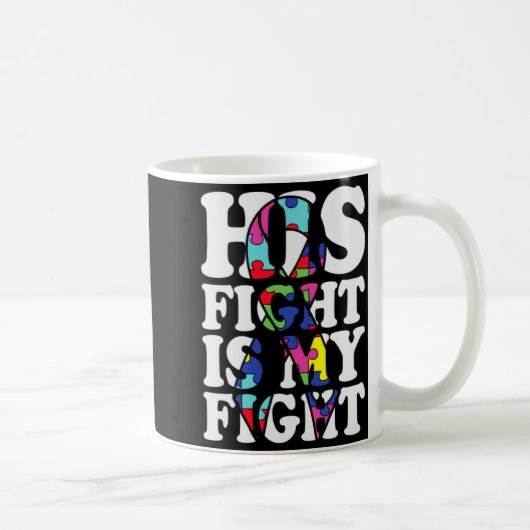 Mug Sensibilisation à l'autisme Son combat est mon com (Droite)