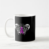 Mug Sensibilisation à l'épilepsie Papillon à ruban vio (Gauche)