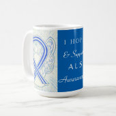 Mug Sensibilisation ALS Ruban Angel Musique personnali (Devant gauche)