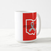 Mug Sensibilisation au cancer du cerveau en Ohio (Devant droit)
