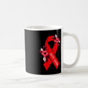Mug Sensibilisation au cancer du sang Ruban rouge flor