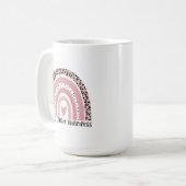 Mug Sensibilisation au cancer du sein à l'arc-en-ciel (Devant gauche)