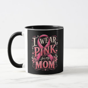 Mug Sensibilisation au cancer du sein Je porte du rose