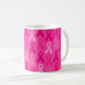 Mug Sensibilisation au cancer du sein Motif de ruban r (Devant droit)
