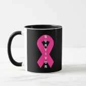 Mug Sensibilisation au cancer du sein Survivant au rub (Gauche)