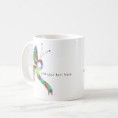 Mug Sensibilisation au casse-tête Ruban Papillon de ca (Devant gauche)