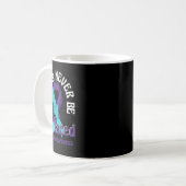 Mug Sensibilisation au suicide Turquoise Ruban Violet  (Devant gauche)