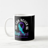 Mug Sensibilisation au suicide Turquoise Ruban Violet  (Gauche)