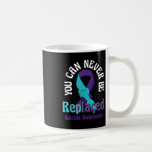 Mug Sensibilisation au suicide Turquoise Ruban Violet  (Droite)