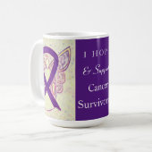 Mug Sensibilisation des survivants du cancer Ruban vio (Devant gauche)