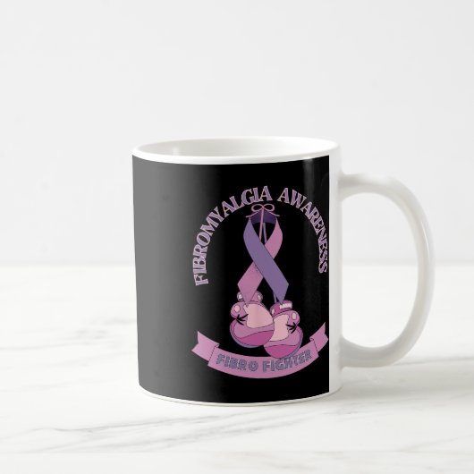 Mug Sensibilisation Ribbon Boxe Gants Fibro Fighter (Droite)