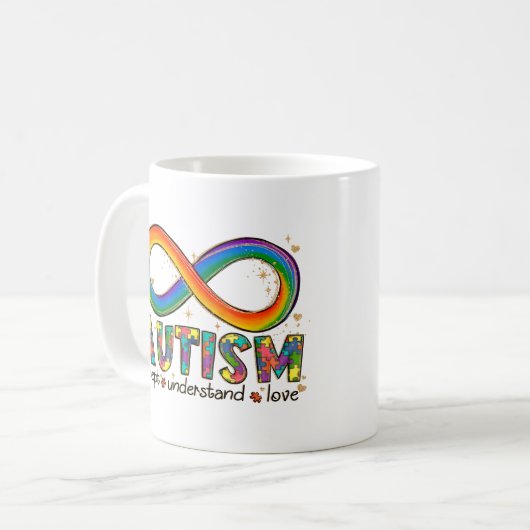 Mug Sensibilisation sur l'autisme Accepter, Amour, Com (Devant gauche)