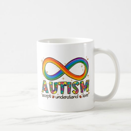 Mug Sensibilisation sur l'autisme Accepter, Amour, Com (Droite)