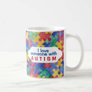 Mug Sensibilisation sur l'autisme aquarelle puzzle mus