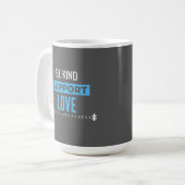 Mug sensibilisation sur l'autisme.be kind.support.love (Devant gauche)