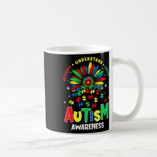 Mug Sensibilisation sur l'autisme colorée Accepter Com (Droite)