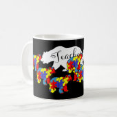 Mug Sensibilisation sur l'autisme de l'ours de l'ensei (Devant gauche)