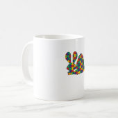 Mug Sensibilisation sur l'autisme de Pâques Rabbit Piè (Devant gauche)