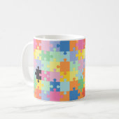 Mug Sensibilisation sur l'autisme de pièces de puzzle  (Devant gauche)
