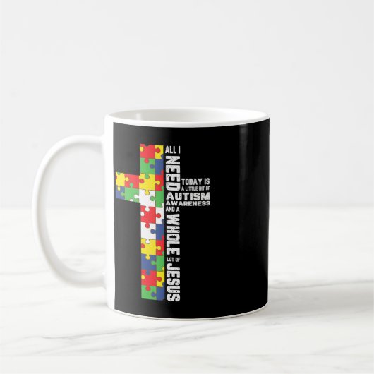 Mug Sensibilisation sur l'autisme Jésus Croix Puzzle C (Gauche)