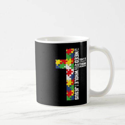 Mug Sensibilisation sur l'autisme Jésus Croix Puzzle C (Droite)