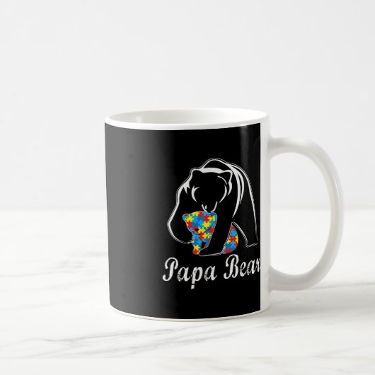 Mug Sensibilisation sur l'autisme Papa Support Ours Ad (Droite)