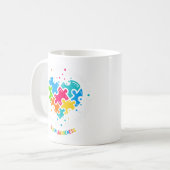 Mug Sensibilisation sur l'autisme Respect Amour Suppor (Devant gauche)