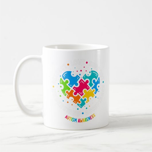 Mug Sensibilisation sur l'autisme Respect Amour Suppor (Gauche)