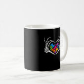Mug Sensibilisation sur l'autisme s Skeleton Main Hear (Devant droit)