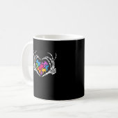 Mug Sensibilisation sur l'autisme s Skeleton Main Hear (Devant gauche)
