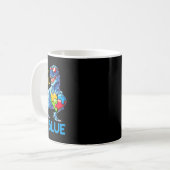 Mug Sensibilisation sur l'autisme Trex Dino Dinosaur D (Devant gauche)