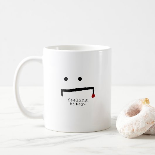 Mug SENTIMENT BITEY MÊME Drôle Vampire (Avec donut)