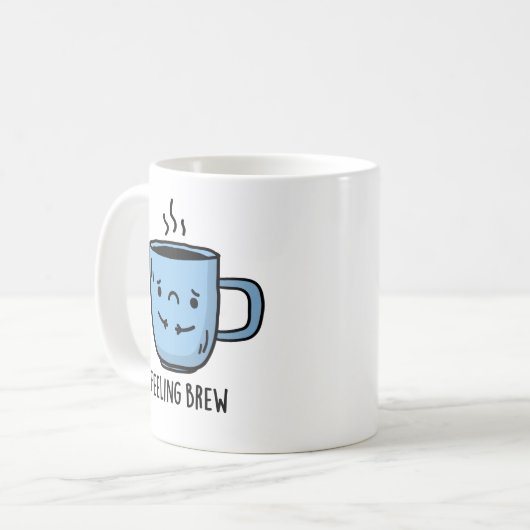 Mug Sentiment Brew Funny Sad Coffee Pun (Devant gauche)