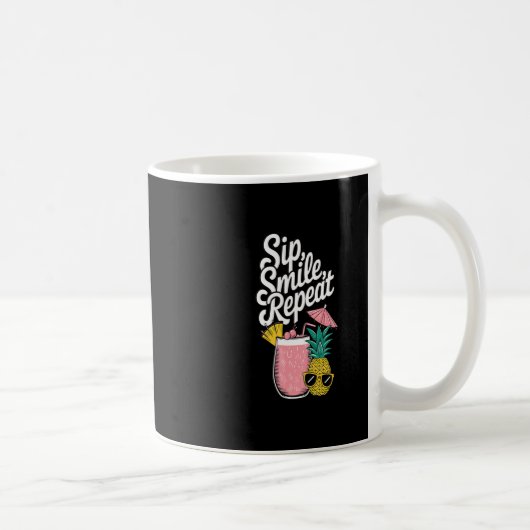 Mug Sentiment d'île Sip Sourire Répéter Fun Ananas (Droite)