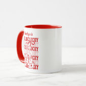 Mug Sentiment personnalisé Lucky Dice Cherry Red Bow M (Devant gauche)