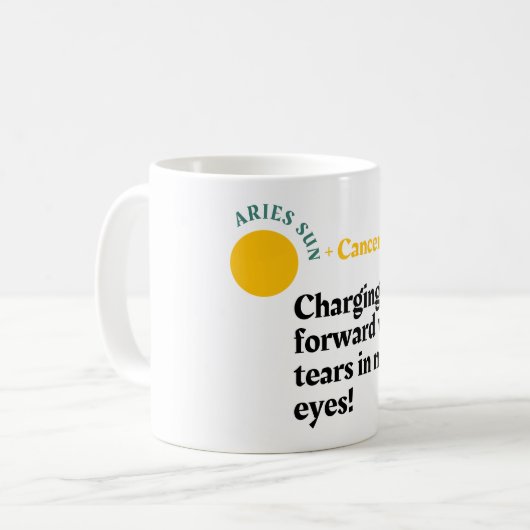 Mug Sentiments de feu - Soleil de baies, Lune de cance (Devant gauche)