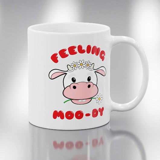 Mug Sentir Moo-dy | Mignonne Citation De Vache De Cart