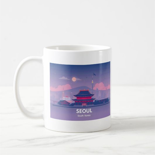 Mug Séoul Corée du Sud Pastel Voyage Design (Gauche)