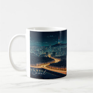 Mug Séoul Corée du Sud Vue nocturne