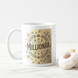 Mug Sephia Design Millionnaire Européen Vintage blanc