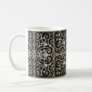 Mug Sepia et motif de défilement noir