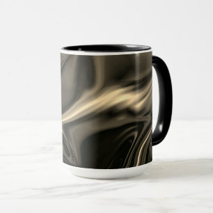 Mug Sépia métallique ondulé sur arrière - plan foncé