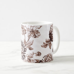 Mug Sépia Toile floral vintage Brown No.2