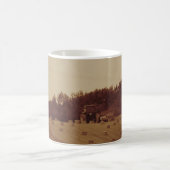 Mug Sepia Tractor Bailing Hay (Centre)